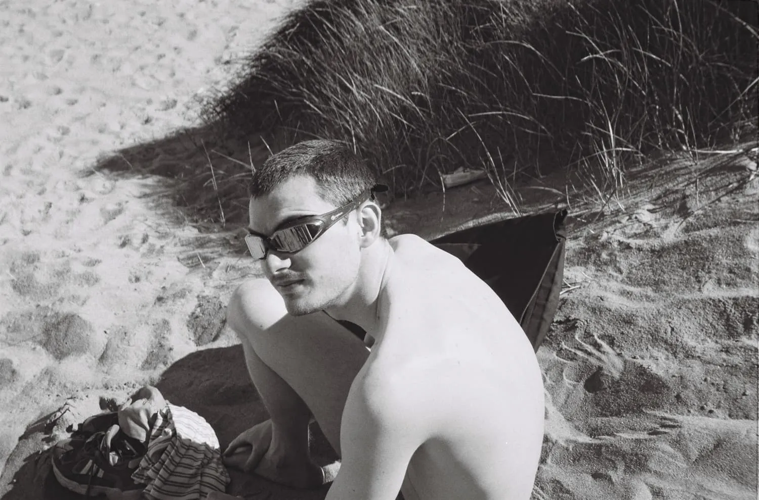 Jack Murray-Brown just before a swim in the North Sea